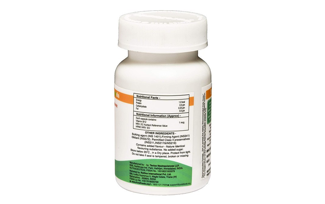 Purefoods Vitamin B12 Capcules    Bottle  60 pcs